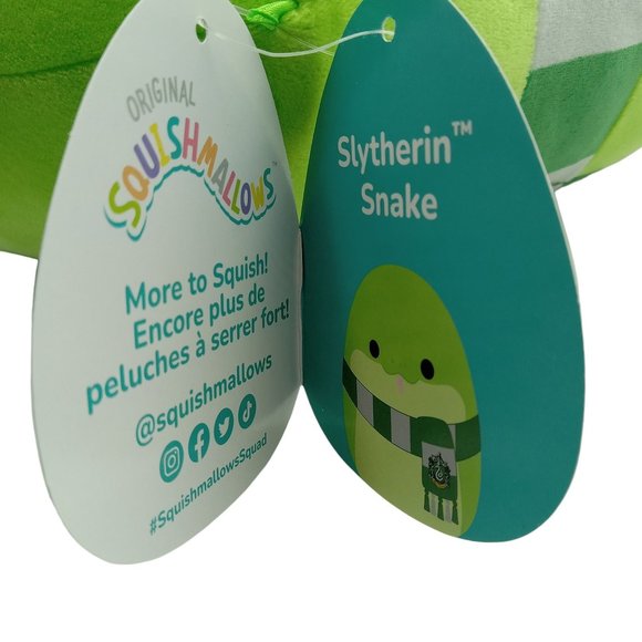 Harry Potter 10" Slytherin Snake Plush Squishmallow Pillow with Paper Tag - Picture 10 of 14